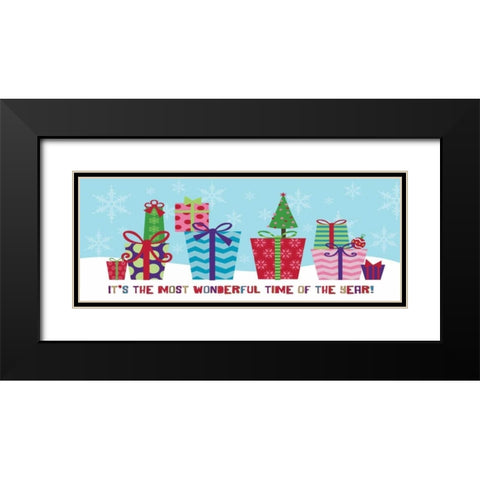Presents Group Black Modern Wood Framed Art Print with Double Matting by Marrott, Stephanie
