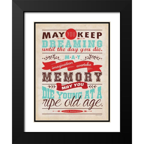 Keep Dreaming Black Modern Wood Framed Art Print with Double Matting by Marrott, Stephanie