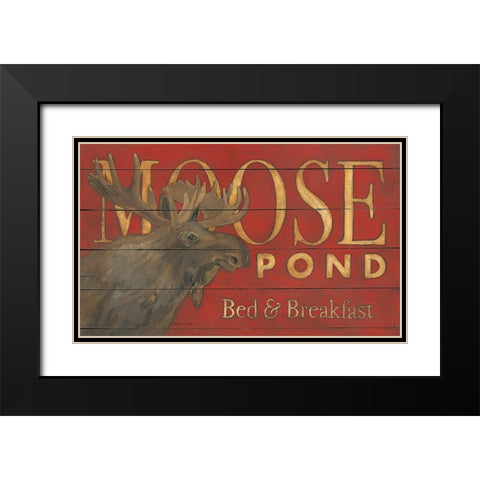 Moose Pond Black Modern Wood Framed Art Print with Double Matting by Marrott, Stephanie