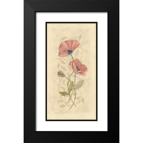 Poppy II Black Modern Wood Framed Art Print with Double Matting by Marrott, Stephanie