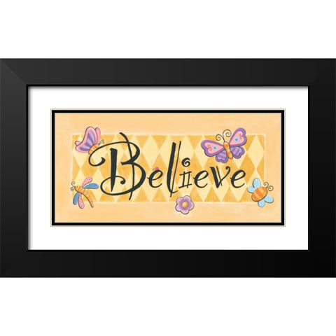 Believe Black Modern Wood Framed Art Print with Double Matting by Marrott, Stephanie