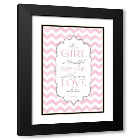 Baby Girl Black Modern Wood Framed Art Print with Double Matting by Marrott, Stephanie
