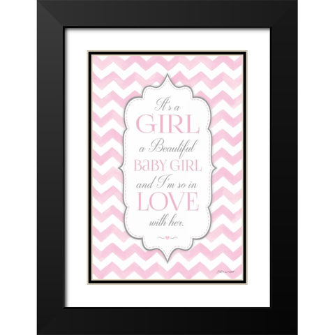 Baby Girl Black Modern Wood Framed Art Print with Double Matting by Marrott, Stephanie