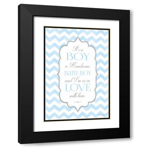 Baby Boy Black Modern Wood Framed Art Print with Double Matting by Marrott, Stephanie