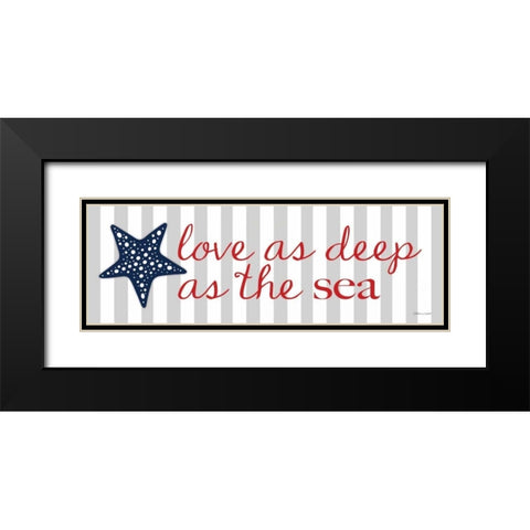 Love As Deep Black Modern Wood Framed Art Print with Double Matting by Marrott, Stephanie
