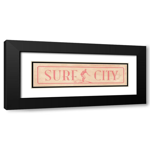 Surf City Black Modern Wood Framed Art Print with Double Matting by Marrott, Stephanie