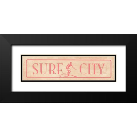 Surf City Black Modern Wood Framed Art Print with Double Matting by Marrott, Stephanie