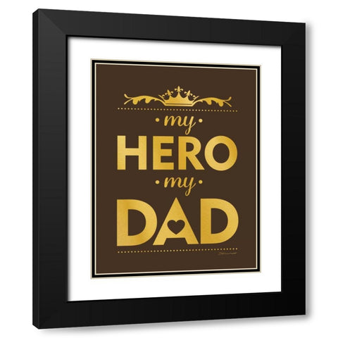 My Hero Gold Black Modern Wood Framed Art Print with Double Matting by Marrott, Stephanie