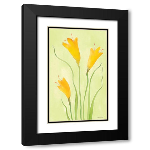 Buttercups Black Modern Wood Framed Art Print with Double Matting by Marrott, Stephanie