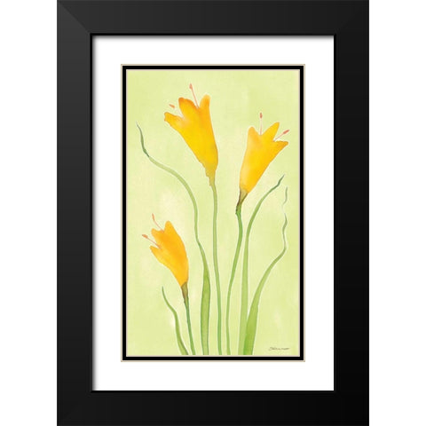Buttercups Black Modern Wood Framed Art Print with Double Matting by Marrott, Stephanie