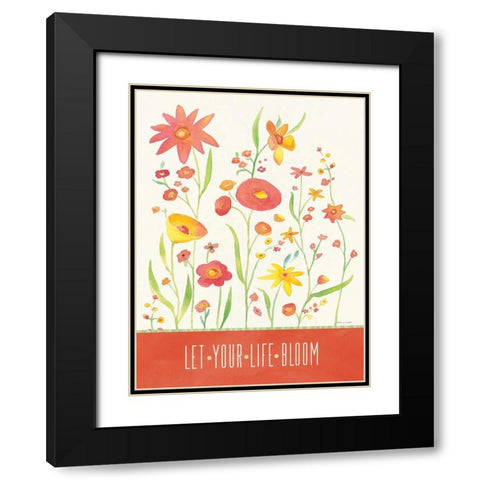 Bloom Garden Black Modern Wood Framed Art Print with Double Matting by Marrott, Stephanie