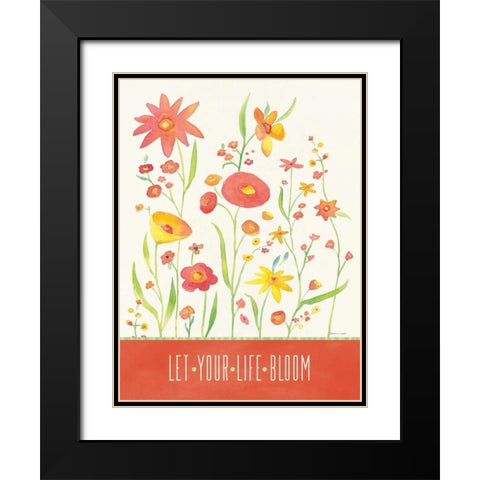 Bloom Garden Black Modern Wood Framed Art Print with Double Matting by Marrott, Stephanie