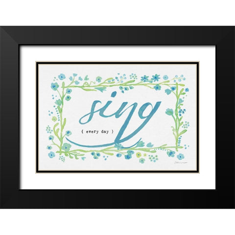 Sing Black Modern Wood Framed Art Print with Double Matting by Marrott, Stephanie