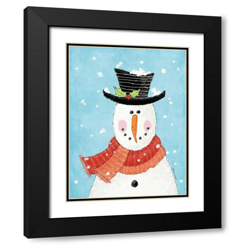 Snowman IV Black Modern Wood Framed Art Print with Double Matting by Marrott, Stephanie