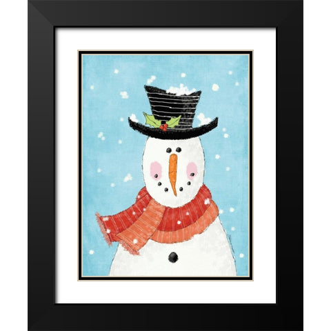 Snowman IV Black Modern Wood Framed Art Print with Double Matting by Marrott, Stephanie