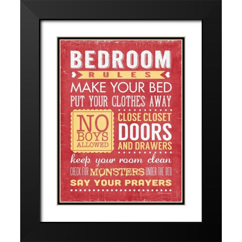 Bedroom Rules II Black Modern Wood Framed Art Print with Double Matting by Marrott, Stephanie