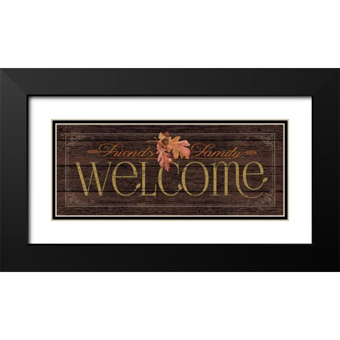 Welcome Black Modern Wood Framed Art Print with Double Matting by Marrott, Stephanie
