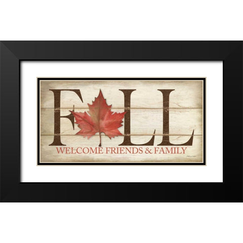 Fall Welcome Black Modern Wood Framed Art Print with Double Matting by Marrott, Stephanie