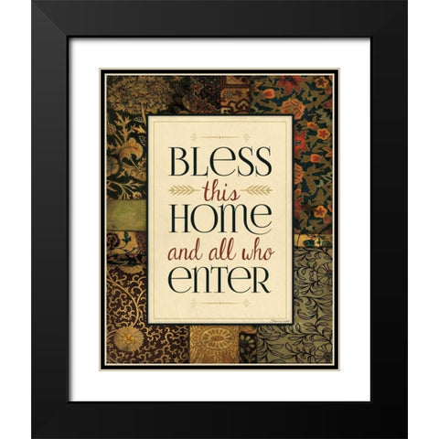 Bless This Home Black Modern Wood Framed Art Print with Double Matting by Marrott, Stephanie
