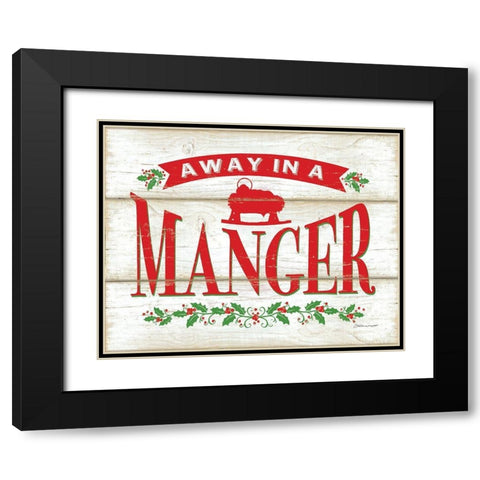 Away In A Manger Black Modern Wood Framed Art Print with Double Matting by Marrott, Stephanie