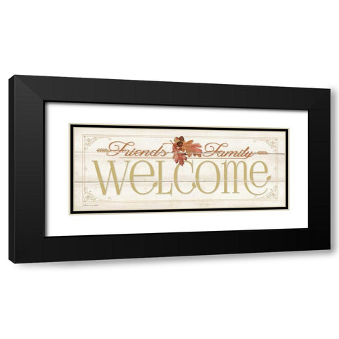 Autumn Welcome Black Modern Wood Framed Art Print with Double Matting by Marrott, Stephanie