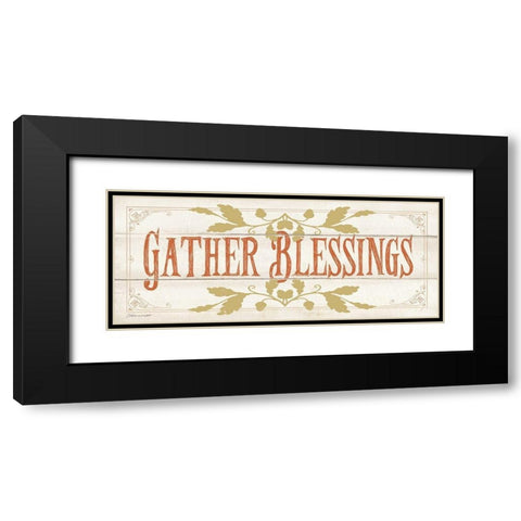 Gather Blessings Black Modern Wood Framed Art Print with Double Matting by Marrott, Stephanie