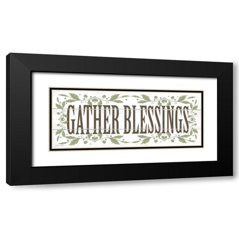Gather Blessings Black Modern Wood Framed Art Print with Double Matting by Marrott, Stephanie