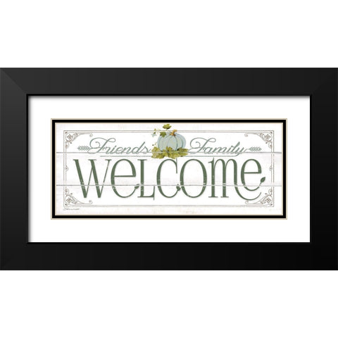 Autumn Welcome Black Modern Wood Framed Art Print with Double Matting by Marrott, Stephanie