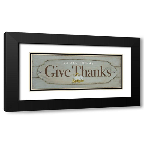 Give Thanks Black Modern Wood Framed Art Print with Double Matting by Marrott, Stephanie