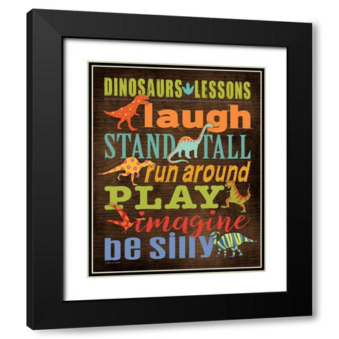 Dinosaur Lessons Black Modern Wood Framed Art Print with Double Matting by Marrott, Stephanie
