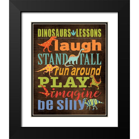Dinosaur Lessons Black Modern Wood Framed Art Print with Double Matting by Marrott, Stephanie