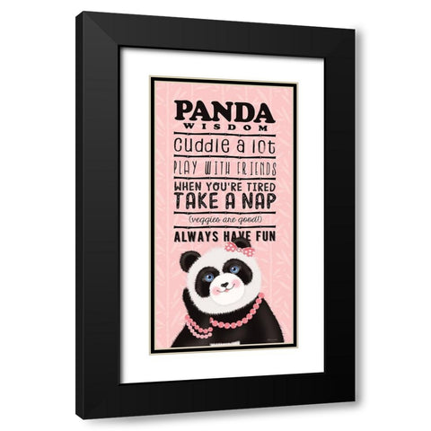 Panda Wisdom Black Modern Wood Framed Art Print with Double Matting by Marrott, Stephanie