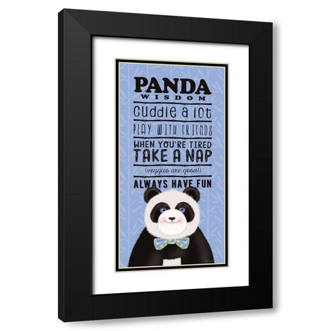 Panda Wisdom Black Modern Wood Framed Art Print with Double Matting by Marrott, Stephanie