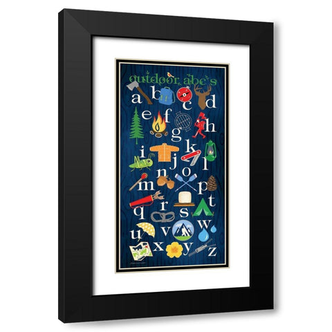 Outdoor ABCs Black Modern Wood Framed Art Print with Double Matting by Marrott, Stephanie