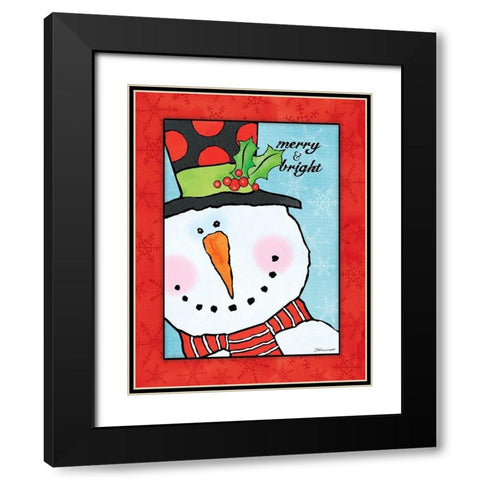 Snowman I Black Modern Wood Framed Art Print with Double Matting by Marrott, Stephanie