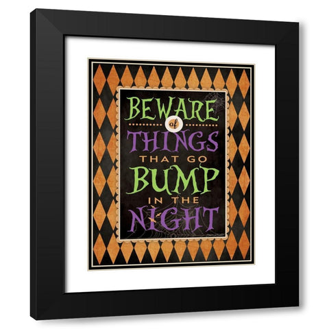 Beware Black Modern Wood Framed Art Print with Double Matting by Marrott, Stephanie