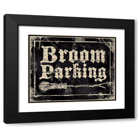 Broom Parking Black Modern Wood Framed Art Print with Double Matting by Marrott, Stephanie