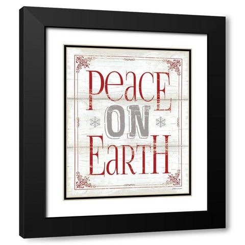 Peace On Earth Black Modern Wood Framed Art Print with Double Matting by Marrott, Stephanie