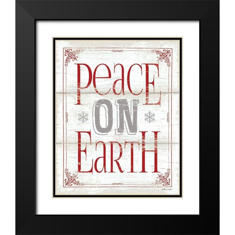 Peace On Earth Black Modern Wood Framed Art Print with Double Matting by Marrott, Stephanie