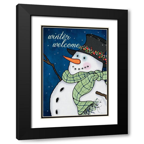 Winter Welcome Black Modern Wood Framed Art Print with Double Matting by Marrott, Stephanie