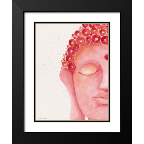 Buddha In Pink II Black Modern Wood Framed Art Print with Double Matting by Marrott, Stephanie