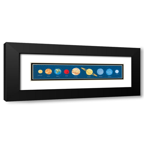 Our Solar System Black Modern Wood Framed Art Print with Double Matting by Marrott, Stephanie