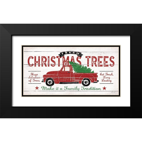 Truck and Tree Black Modern Wood Framed Art Print with Double Matting by Marrott, Stephanie