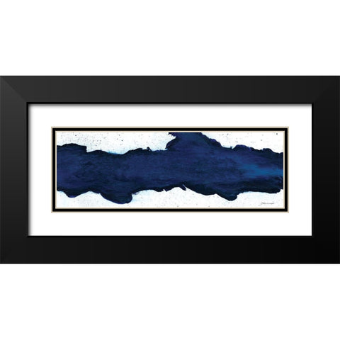 Blue Wave Black Modern Wood Framed Art Print with Double Matting by Marrott, Stephanie