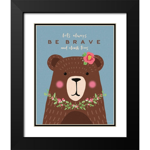 Brave Bear Black Modern Wood Framed Art Print with Double Matting by Marrott, Stephanie