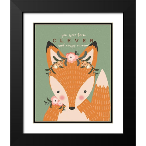 Clever Fox Black Modern Wood Framed Art Print with Double Matting by Marrott, Stephanie