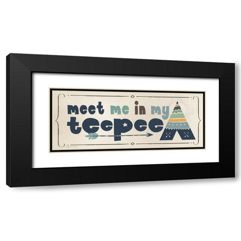 Teepee Black Modern Wood Framed Art Print with Double Matting by Marrott, Stephanie