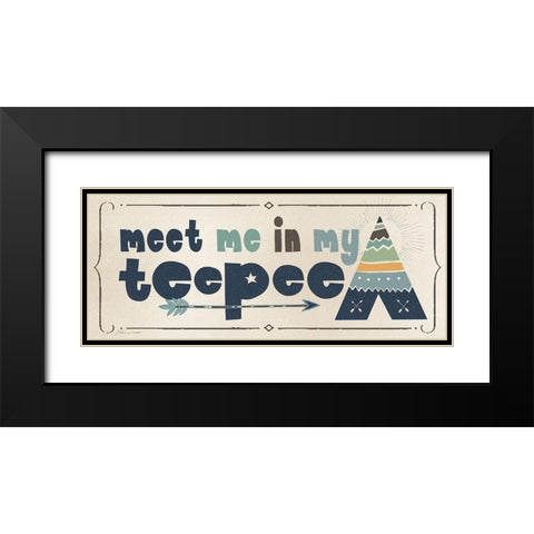 Teepee Black Modern Wood Framed Art Print with Double Matting by Marrott, Stephanie