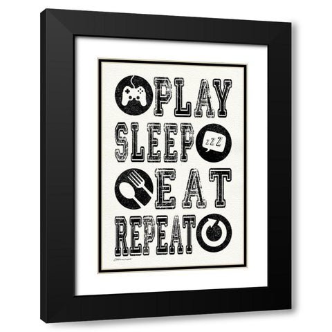 Repeat Black Modern Wood Framed Art Print with Double Matting by Marrott, Stephanie