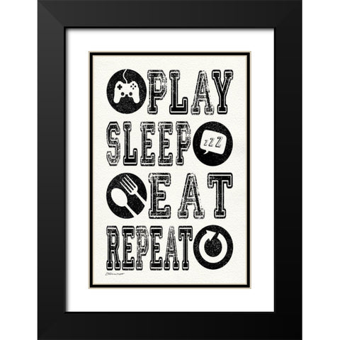Repeat Black Modern Wood Framed Art Print with Double Matting by Marrott, Stephanie